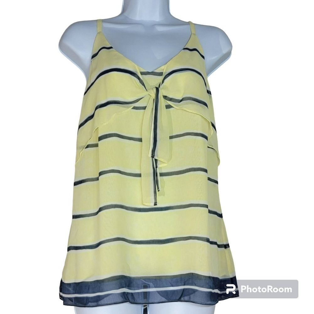 Cabi Women's Medium Yellow and Blue lightweight dressy tank top EUC